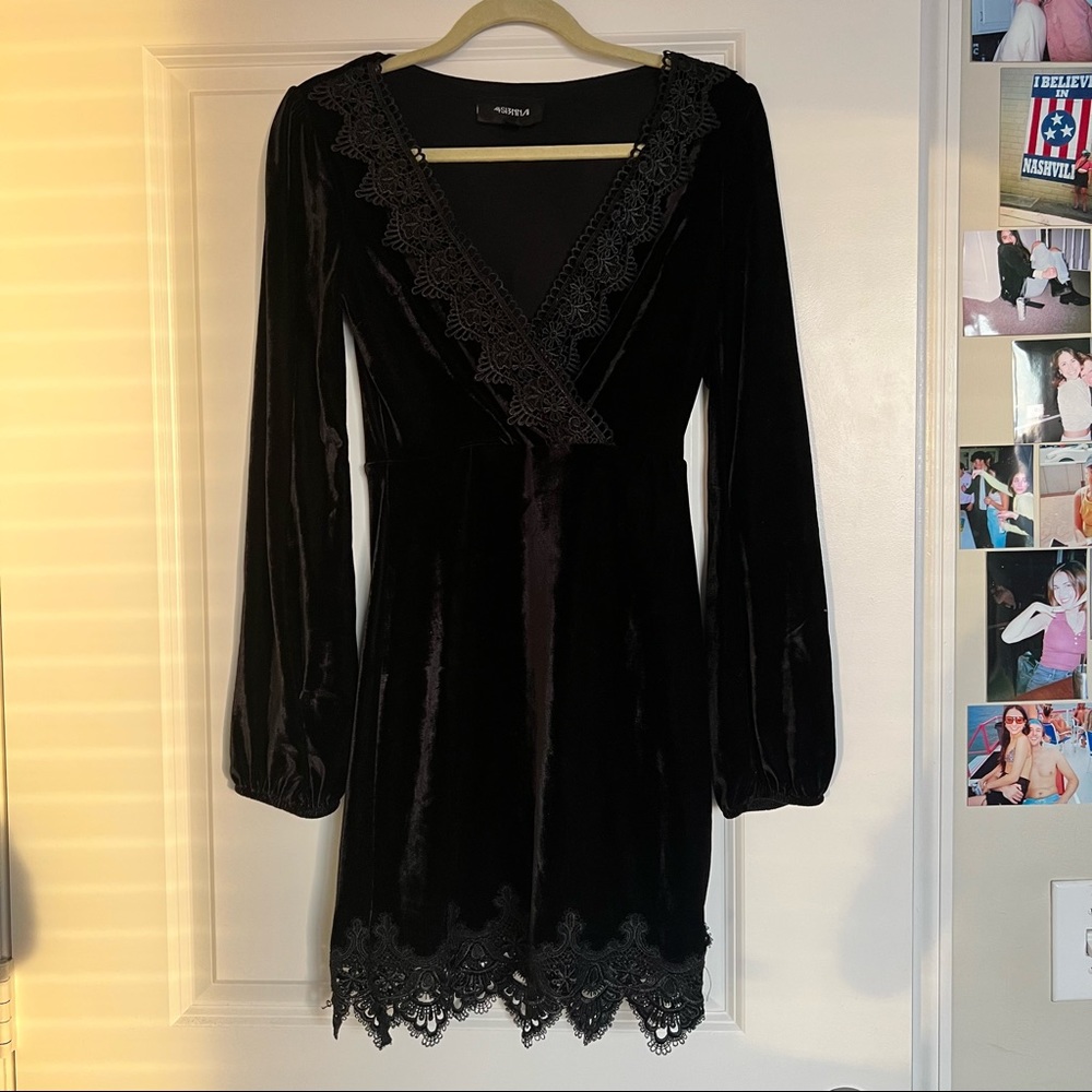 Black Velvet LS Dress